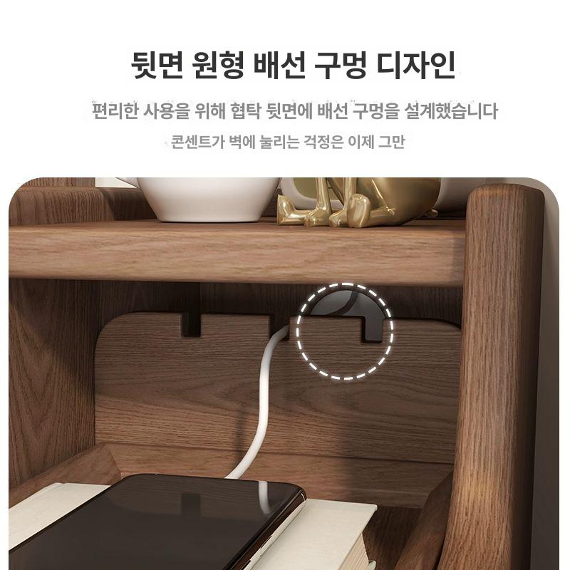 원목 틈새협탁 침대옆 쇼파옆 슬림 수납장 거실 침실 사이드테이블 - 상세 이미지 4