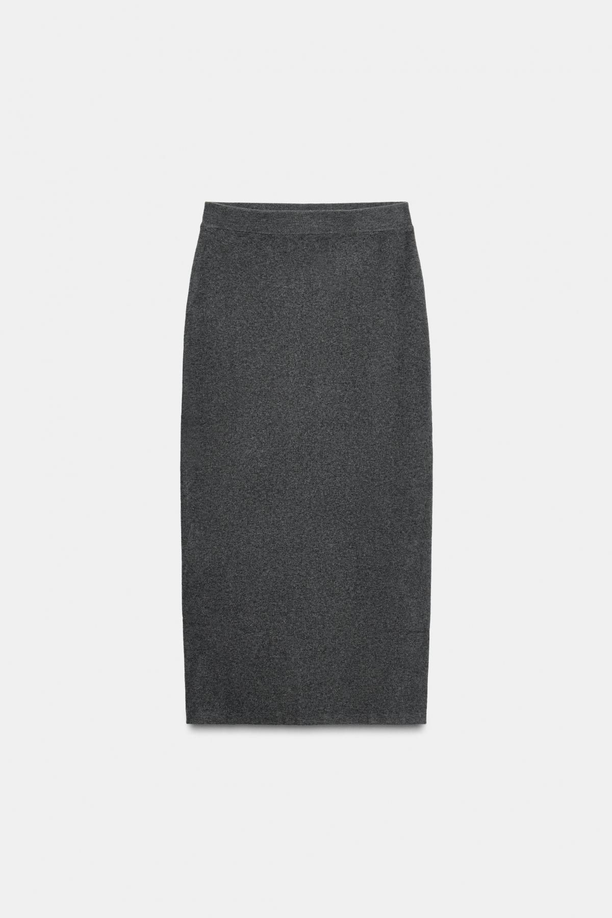 자라 소프트 니트 미디 펜슬 스커트 5755/150 GREY MARL - 메인 이미지