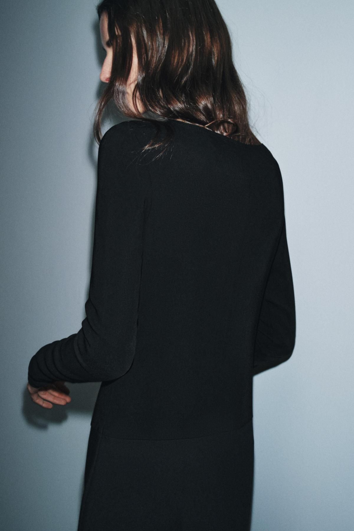 자라 테크니컬 언밸런스 롱 원피스 9733/998 BLACK - 상세 이미지 4