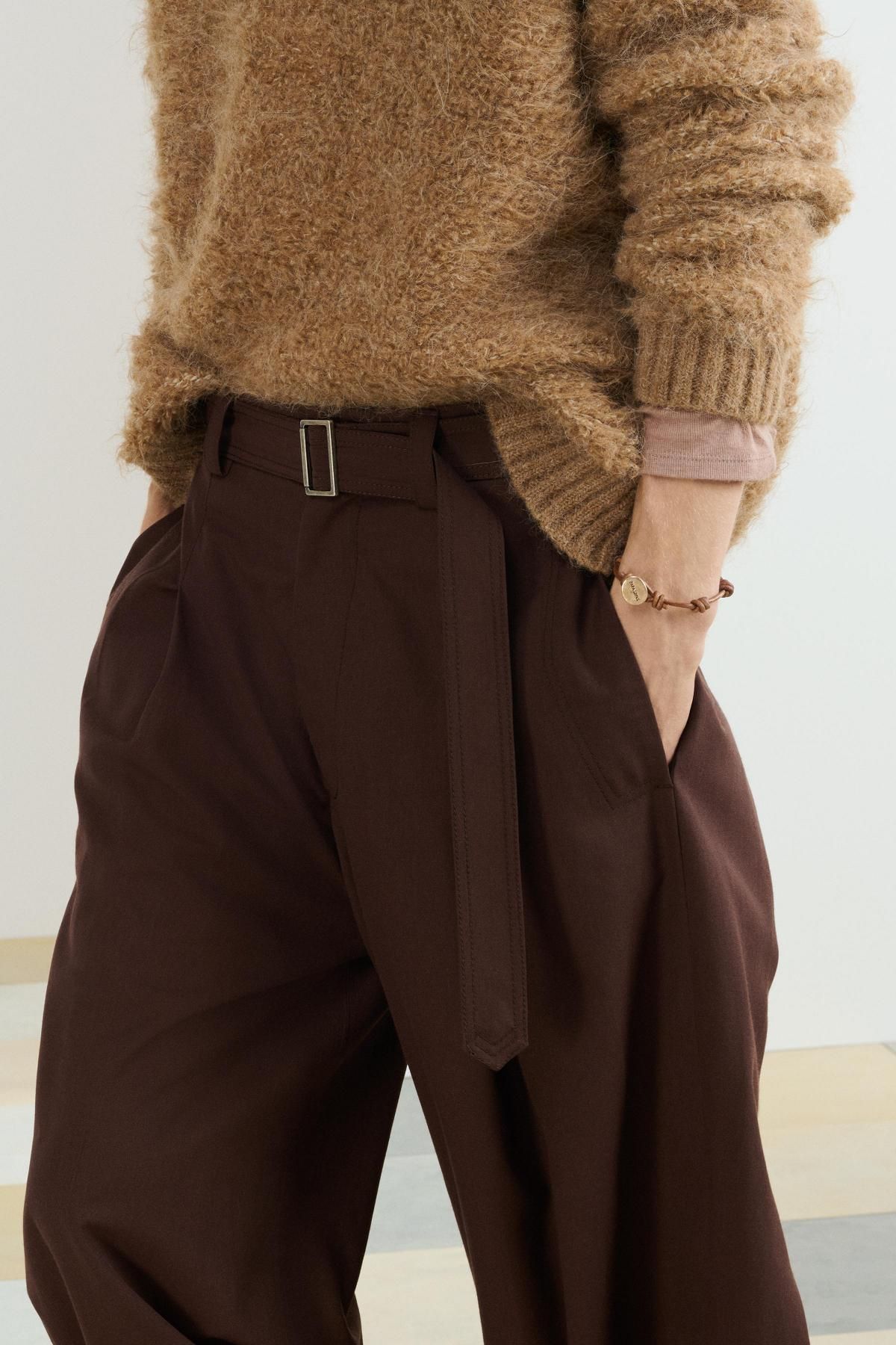 자라 알파카 부클레 라운드넥 니트 스웨터 0234/112 MID-CAMEL - 상세 이미지 5