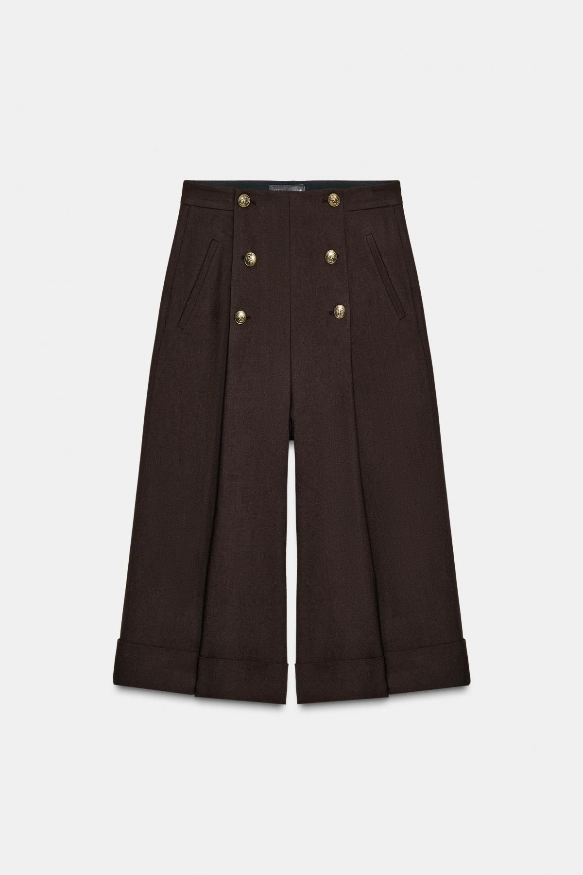 자라 테일러드 울 버튼 버뮤다 팬츠 9584/880 KHAKI - 메인 이미지