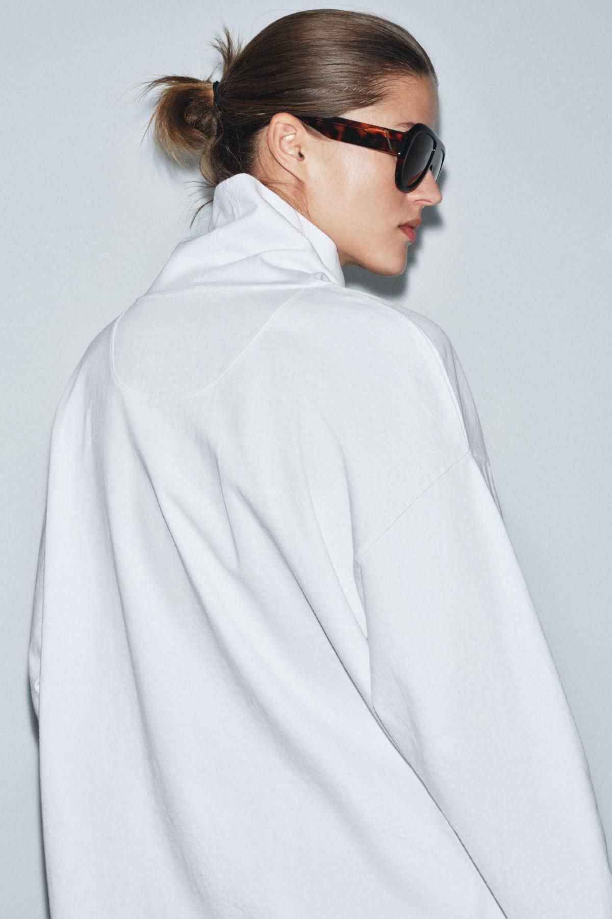 자라 하이넥 긴팔 티셔츠 코튼 화이트 0858/715 WHITE - 상세 이미지 4