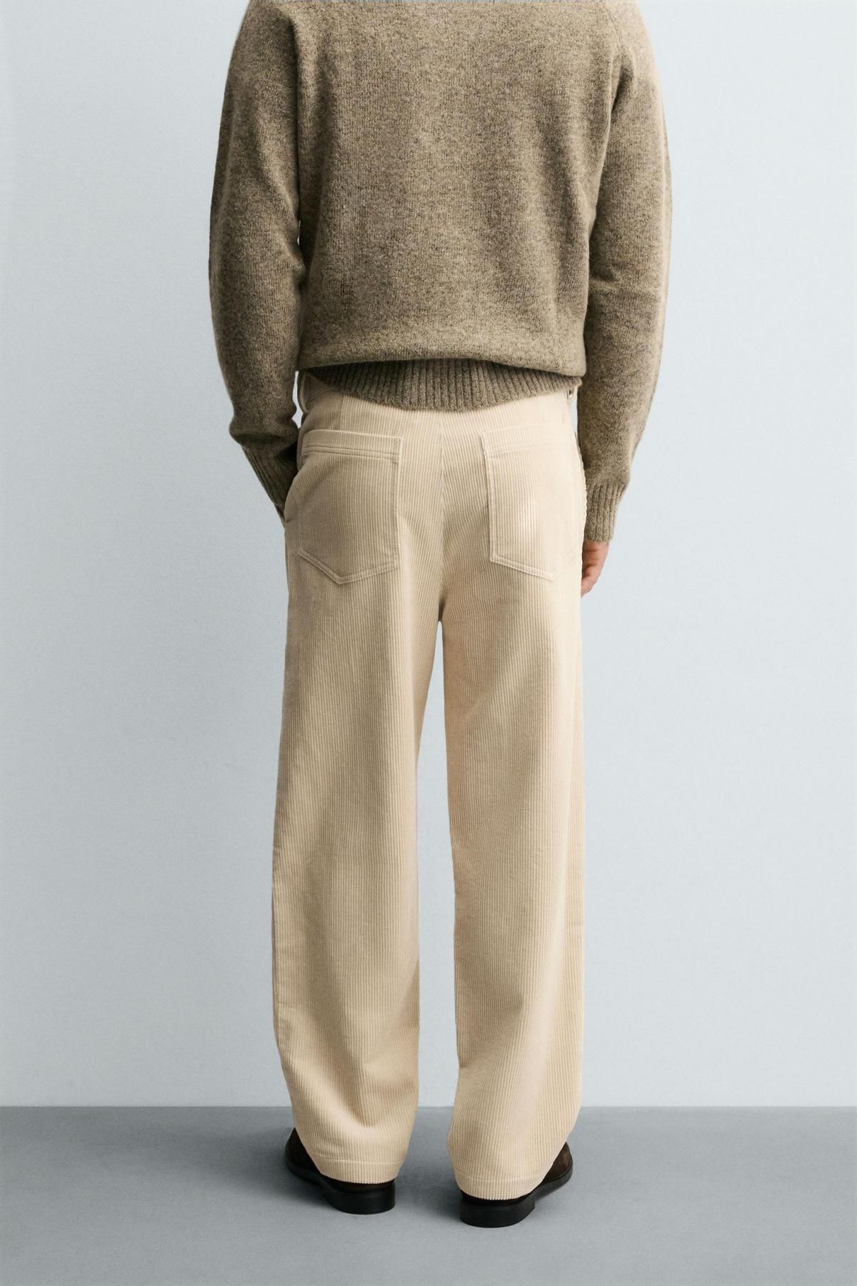 자라 코듀로이 레귤러핏 팬츠 베이지 3046/214 LIGHT BEIGE - 상세 이미지 3