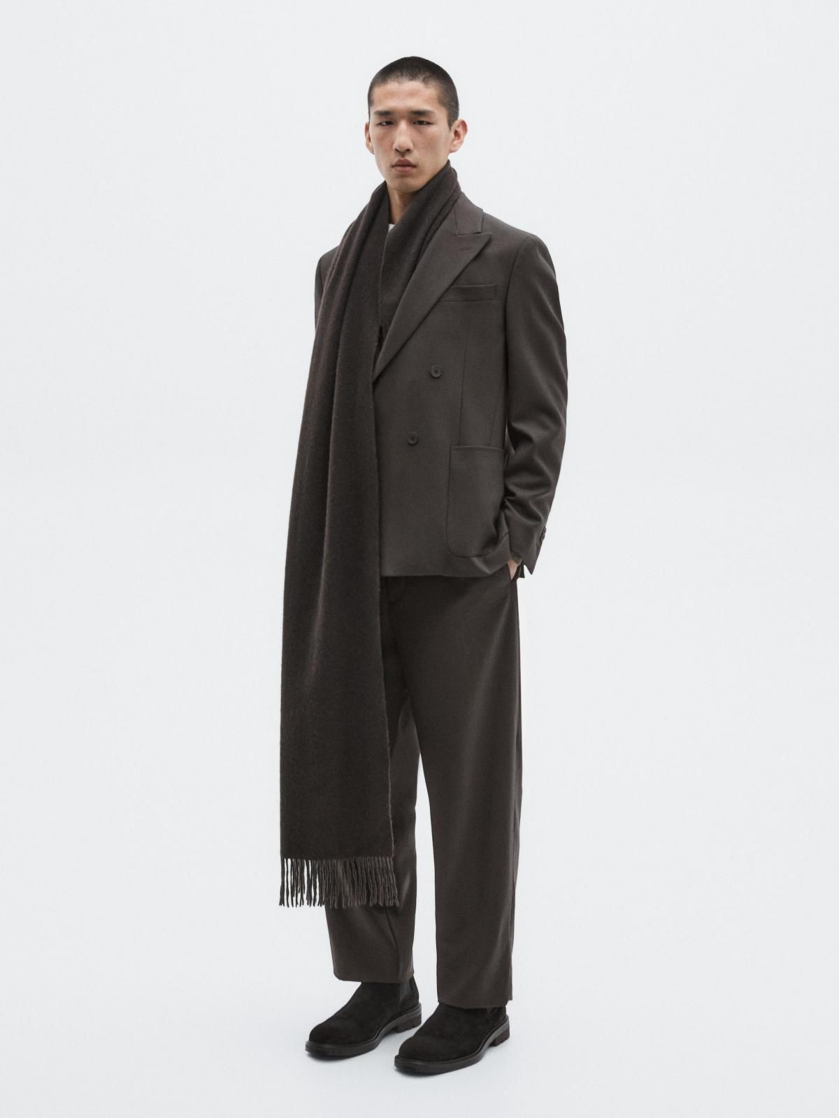 마시모두띠 와이드 울 수트 슬랙스 팬츠 3571/880 BROWN - 상세 이미지 2