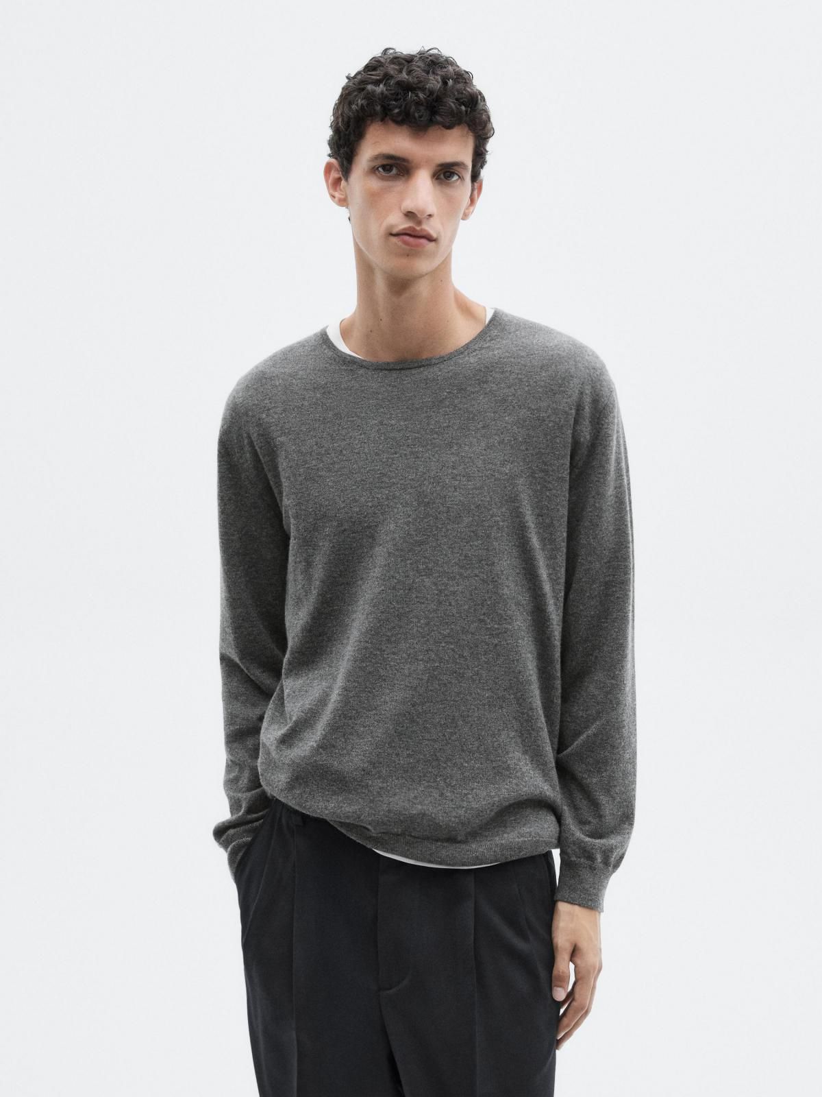 마시모두띠 프리미엄 캐시미어 크루넥 니트 스웨터 0950/880 ANTHRACITE GREY - 상세 이미지 3