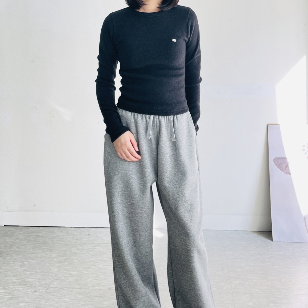 1+1 여성기모티셔츠 크롭 이너 레이어드 랍빠 겨울 티셔츠 - 상세 이미지 4