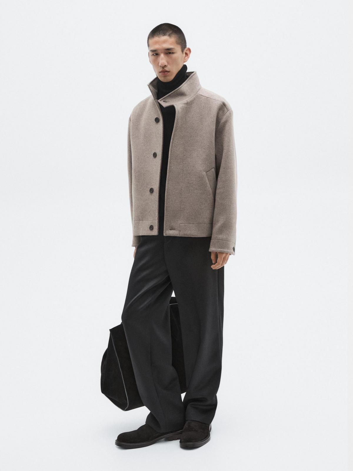 마시모두띠 프리미엄 울블렌드 하이넥 재킷 2801/880 MINK 이미지 6