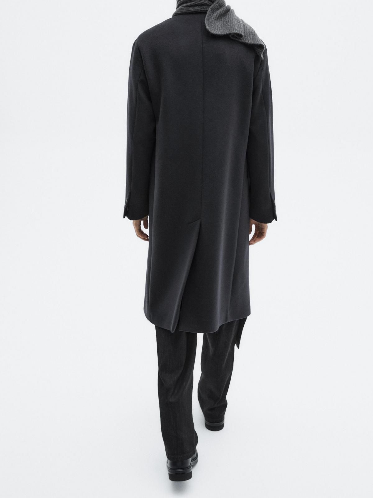 마시모두띠 클래식 울 혼방 라펠 롱 싱글코트 3574/880 NAVY BLUE - 상세 이미지 4