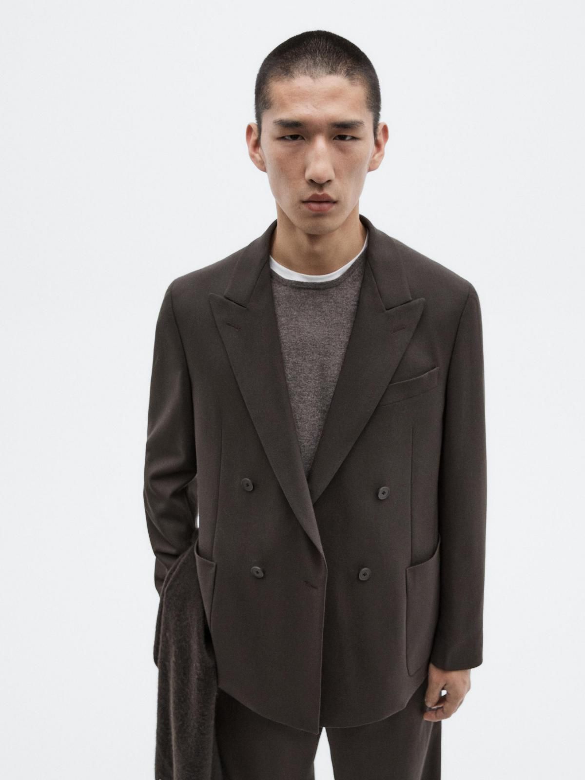 마시모두띠 한정판 더블브레스트 울 수트 블레이저 3570/880 BROWN - 상세 이미지 3