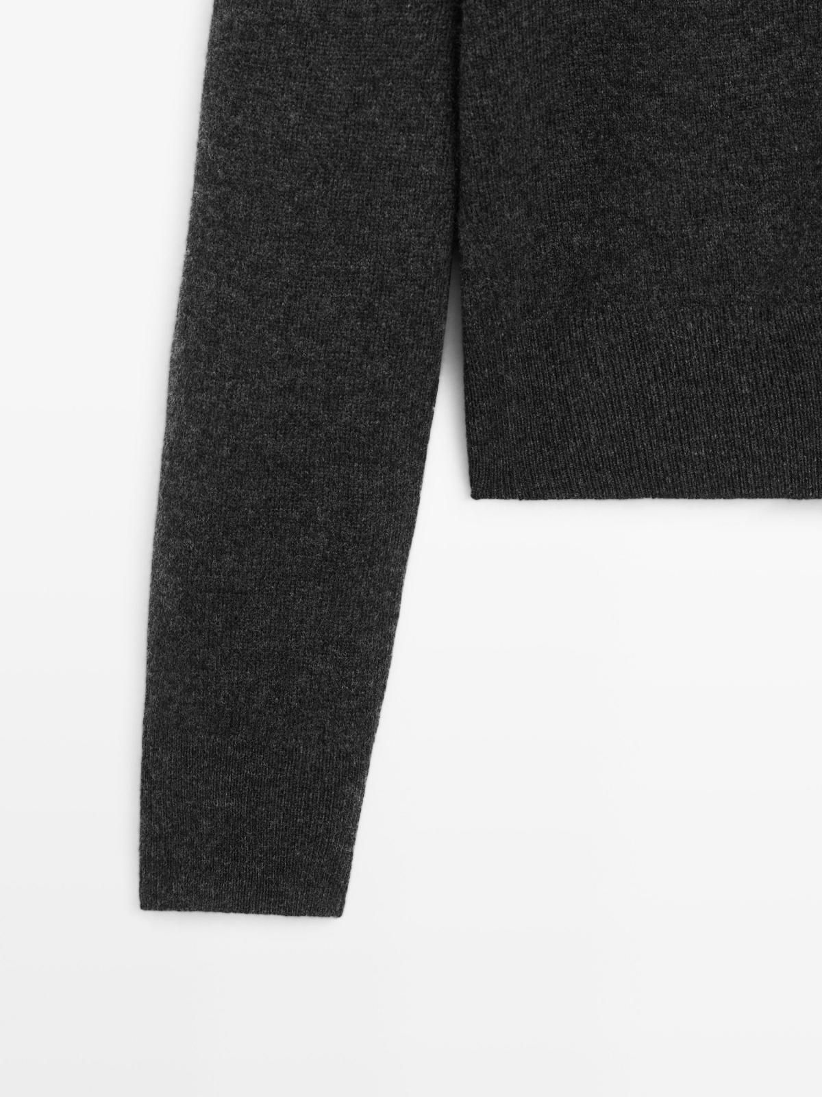 마시모두띠 프리미엄 울 하이넥 니트 가디건 5670/693 ANTHRACITE GREY - 상세 이미지 4