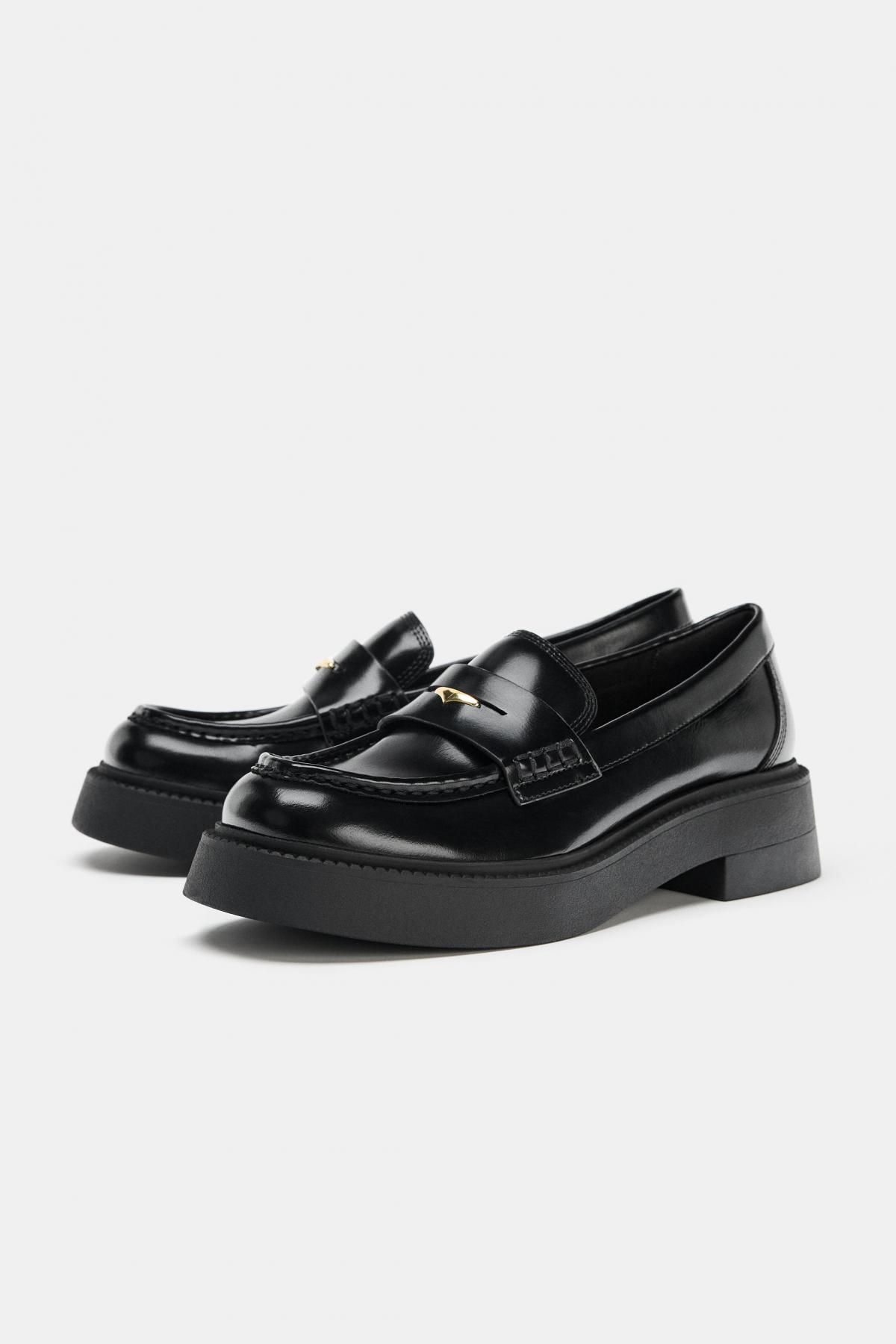 자라 청키 플랫폼 메탈 트림 페니 로퍼 2505/710 BLACK - 상세 이미지 3
