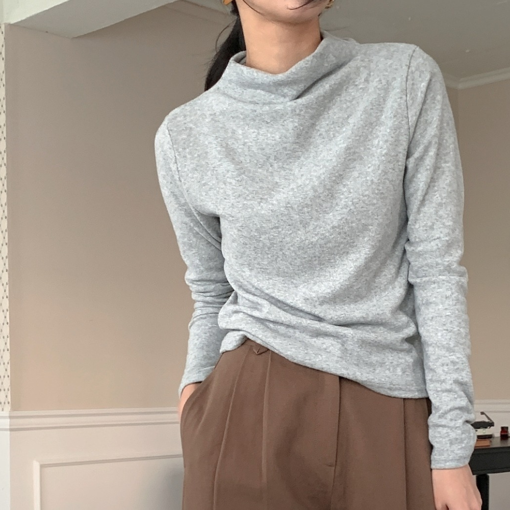 데일리즈 여성반목티 기모폴라 흰색목티 겨울이너 이너목폴라 자체체작 제품 이미지