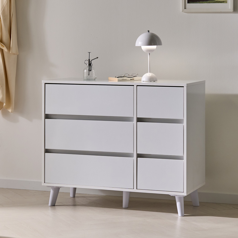 가구의서 다용도 서랍 수납장 900x400x755mm, 3단, 화이트 - 메인 이미지