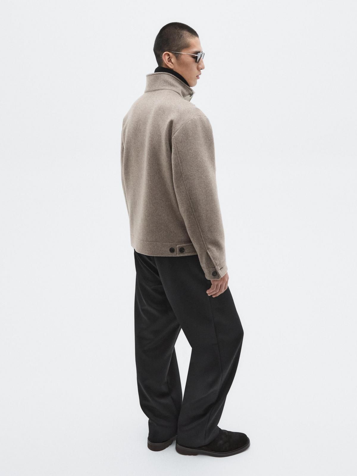 마시모두띠 프리미엄 울블렌드 하이넥 재킷 2801/880 MINK - 상세 이미지 5