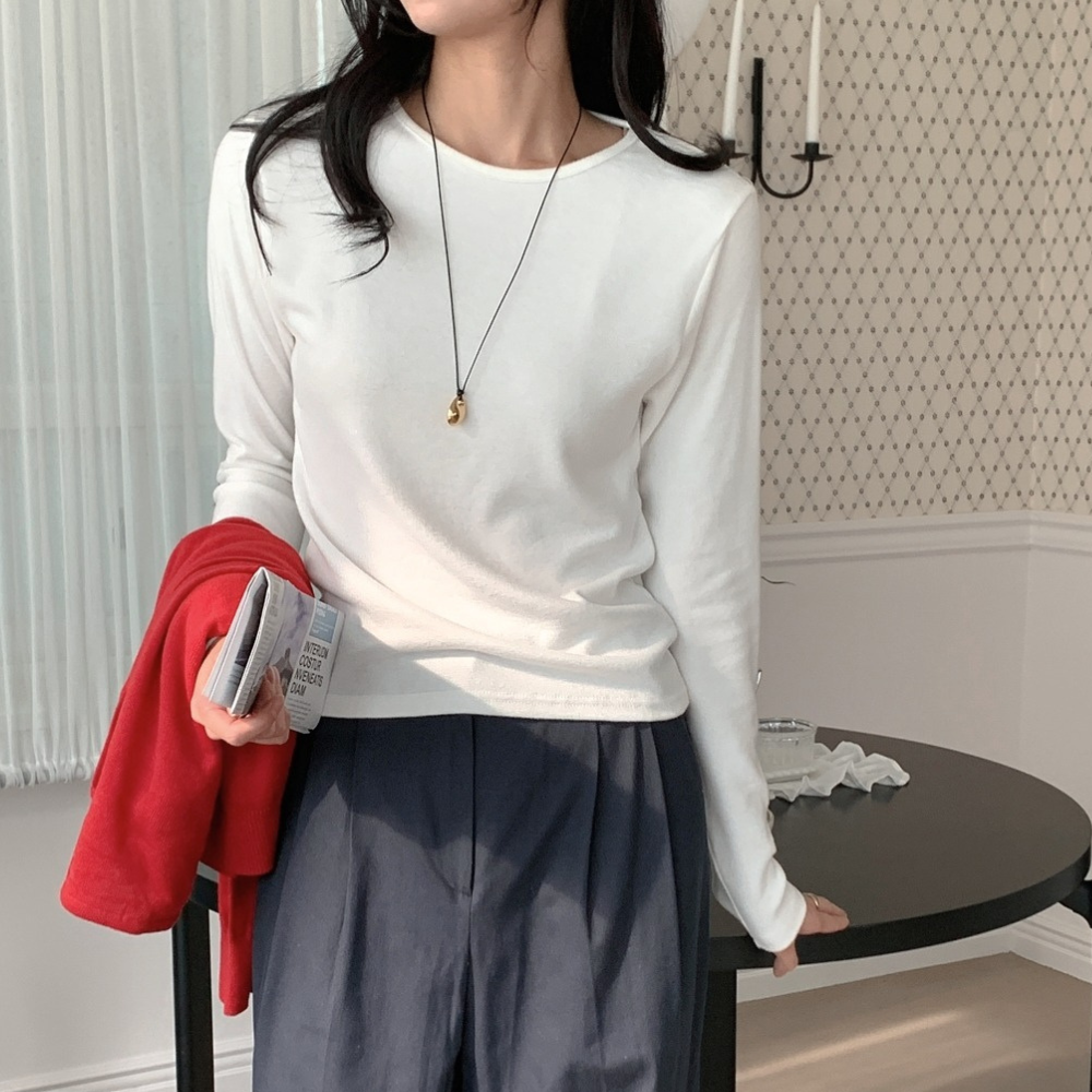 데일리즈 겨울여자긴팔 라운드넥 피치기모이너티 자체체작 - 상세 이미지 2