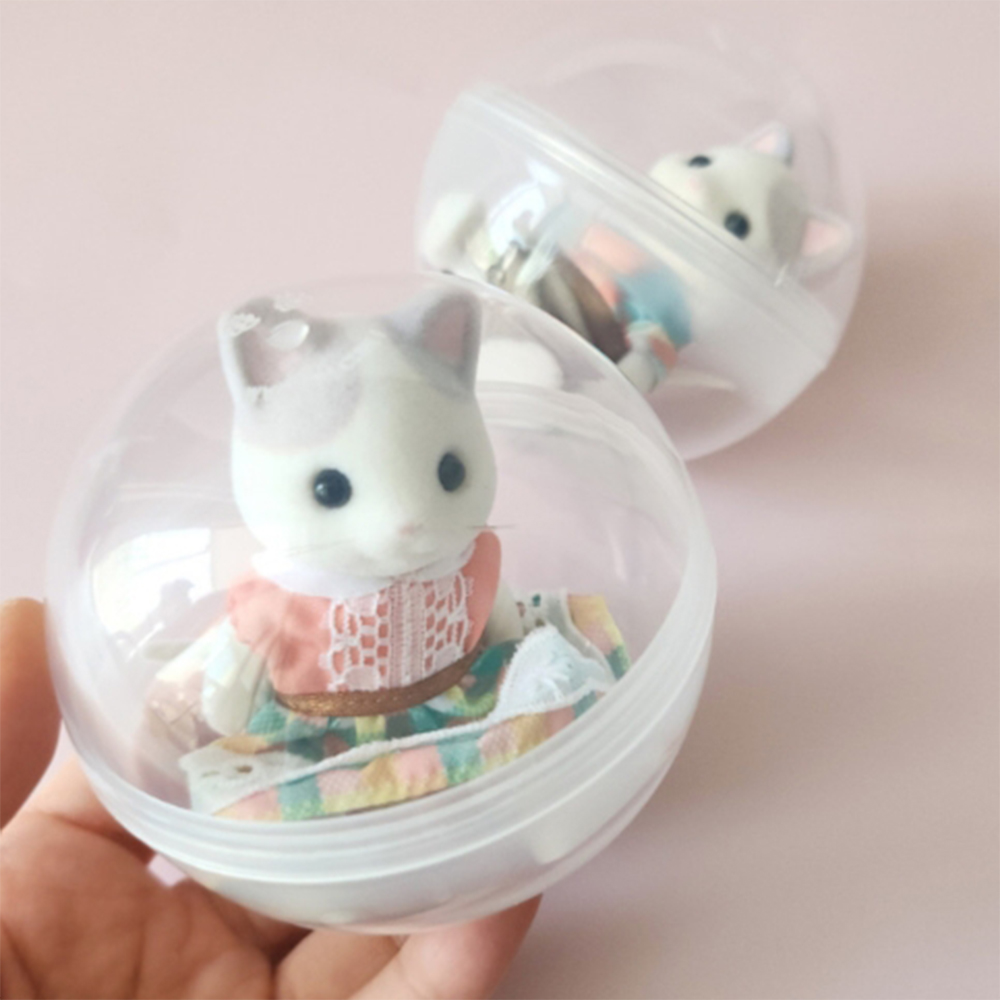 뽑기 캡슐 80mm 미니 원형 추첨볼 이벤트 공 볼 생일 투명 문구점 추첨 선물 대형 - 상품 이미지