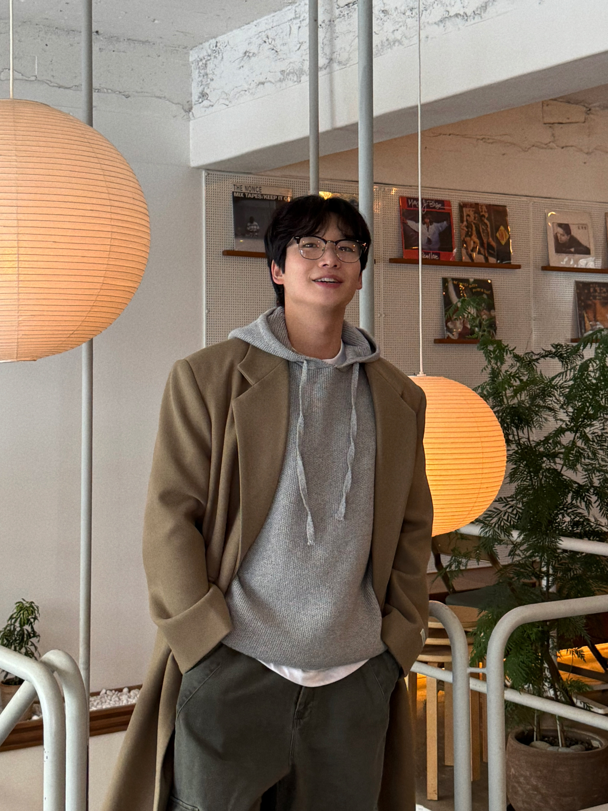 (남녀공용) 아트 맥시 더블 롱코트 / 겨울 소프트 보온 루즈 오버 베이지 블랙 코트 - 상세 이미지 3