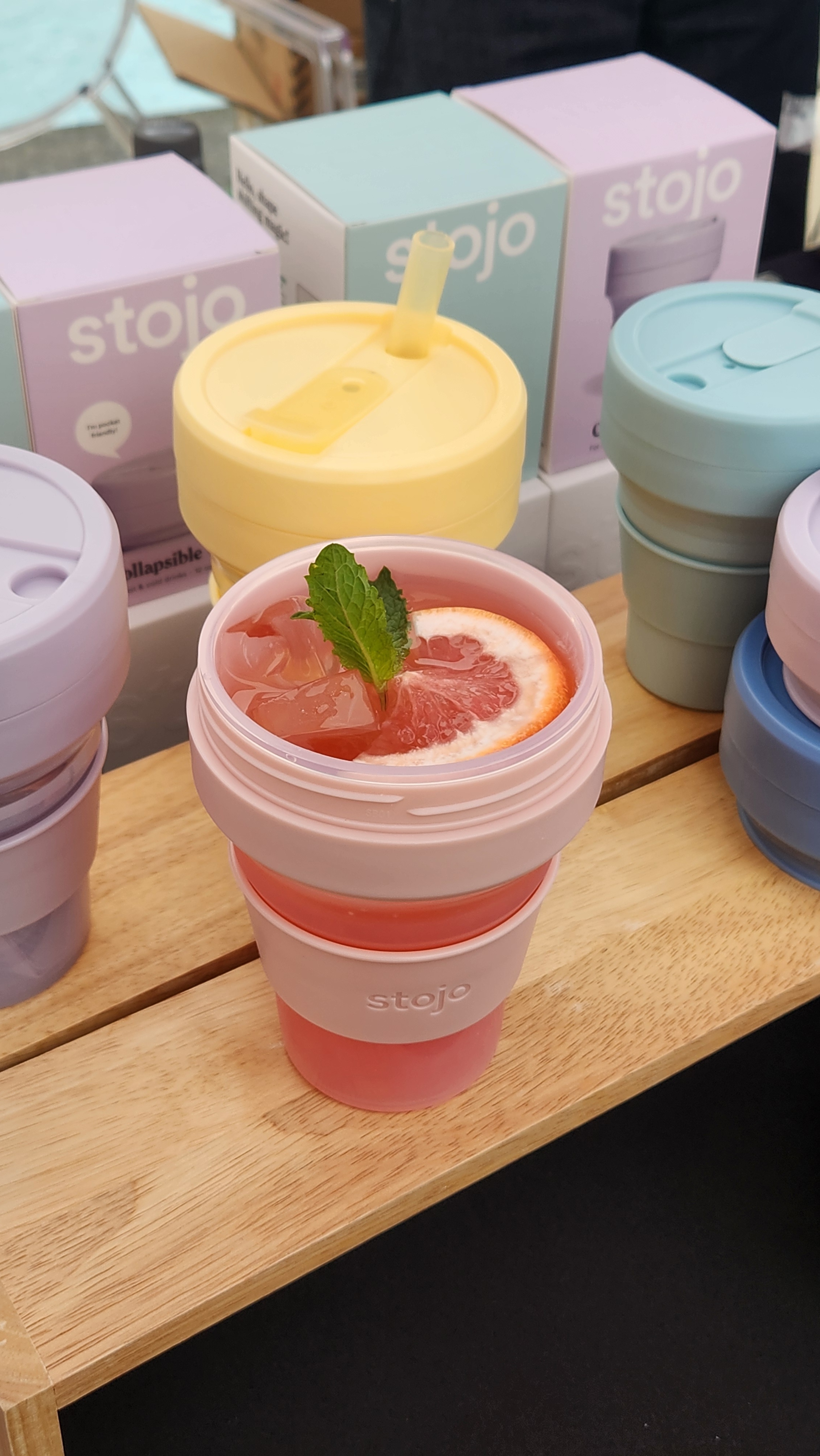 스토조 접이식 실리콘 텀블러 비기 컬렉션 470ml, 젤리 미모사 이미지 7