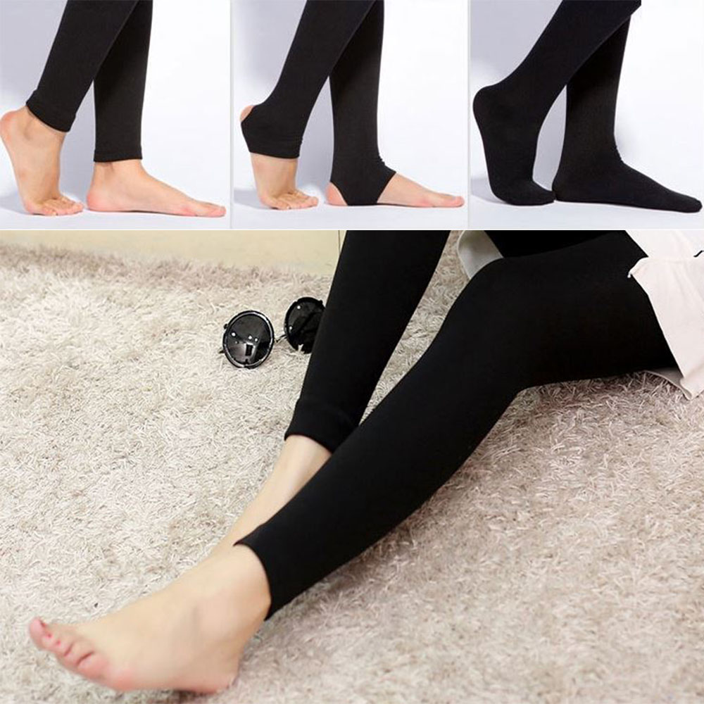 무지 기모 레깅스 2개입 스판 여성 단색 스타킹 - 상품 이미지