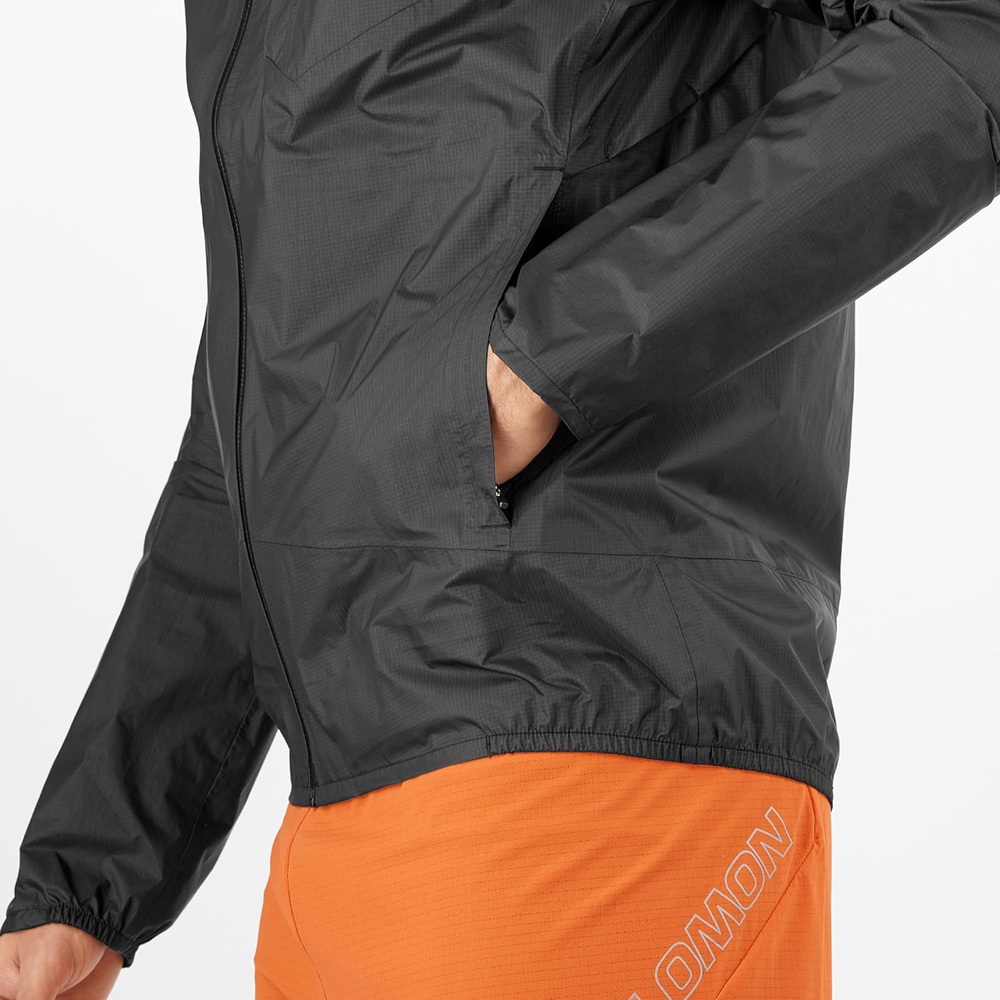 살로몬 본아티 방수 쉘 자켓 남성용 Slim핏 블랙 LC2134800 - 상세 이미지 4
