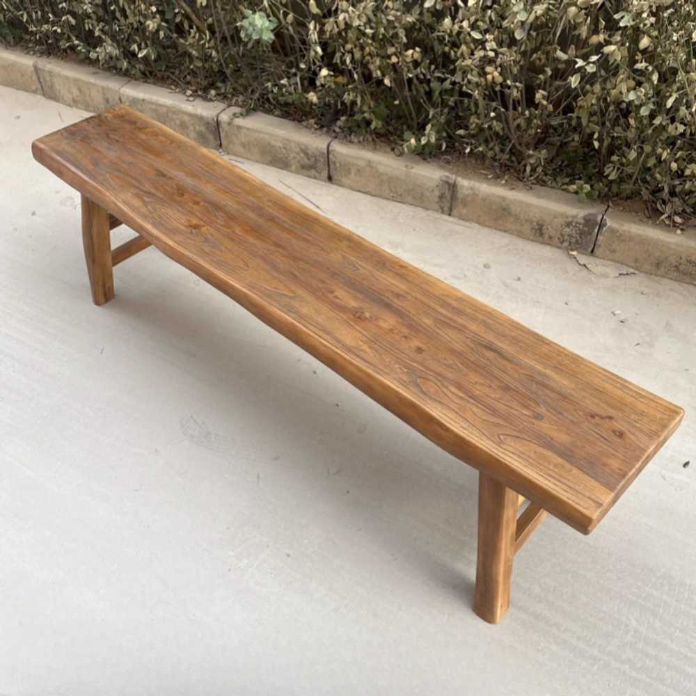 내추럴 원목의자 벤치형 거실 카페 인테리어가구 100x30x50cm - 상세 이미지 2