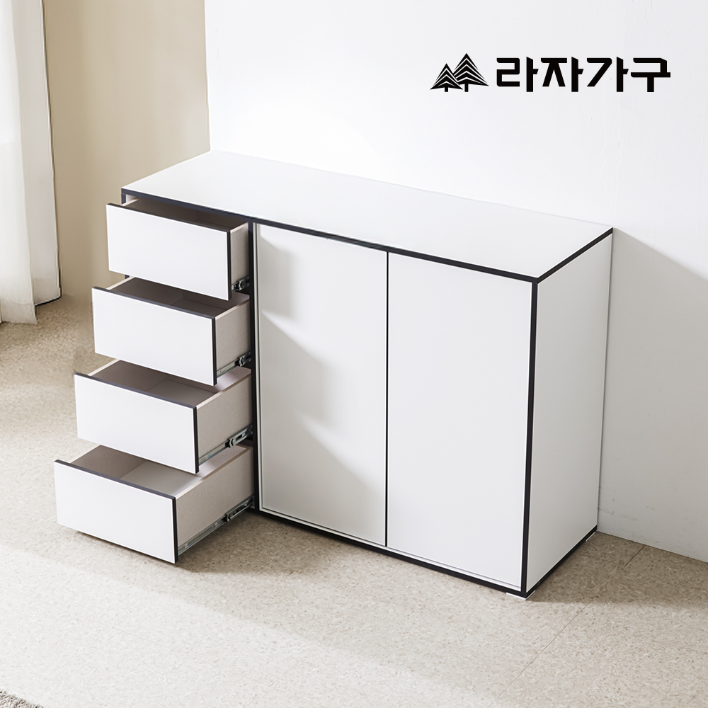 라자가구 모아 E0 모듈 거실 침실 다용도 4단 서랍 수납장 1200 - 상세 이미지 2