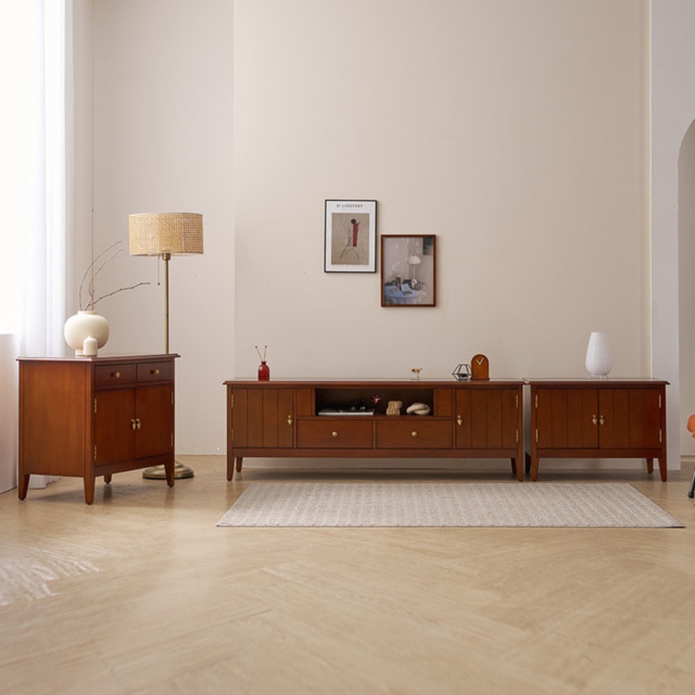 까사홈 엔틱 협탁+거실장+2단협탁 거실세트