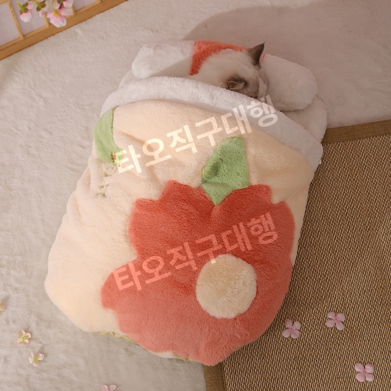 고양이침낭 쿠션 반려동물 동굴 방석 따뜻한 겨울 이불 숨숨집 담요 강아지 보온 - 상세 이미지 4