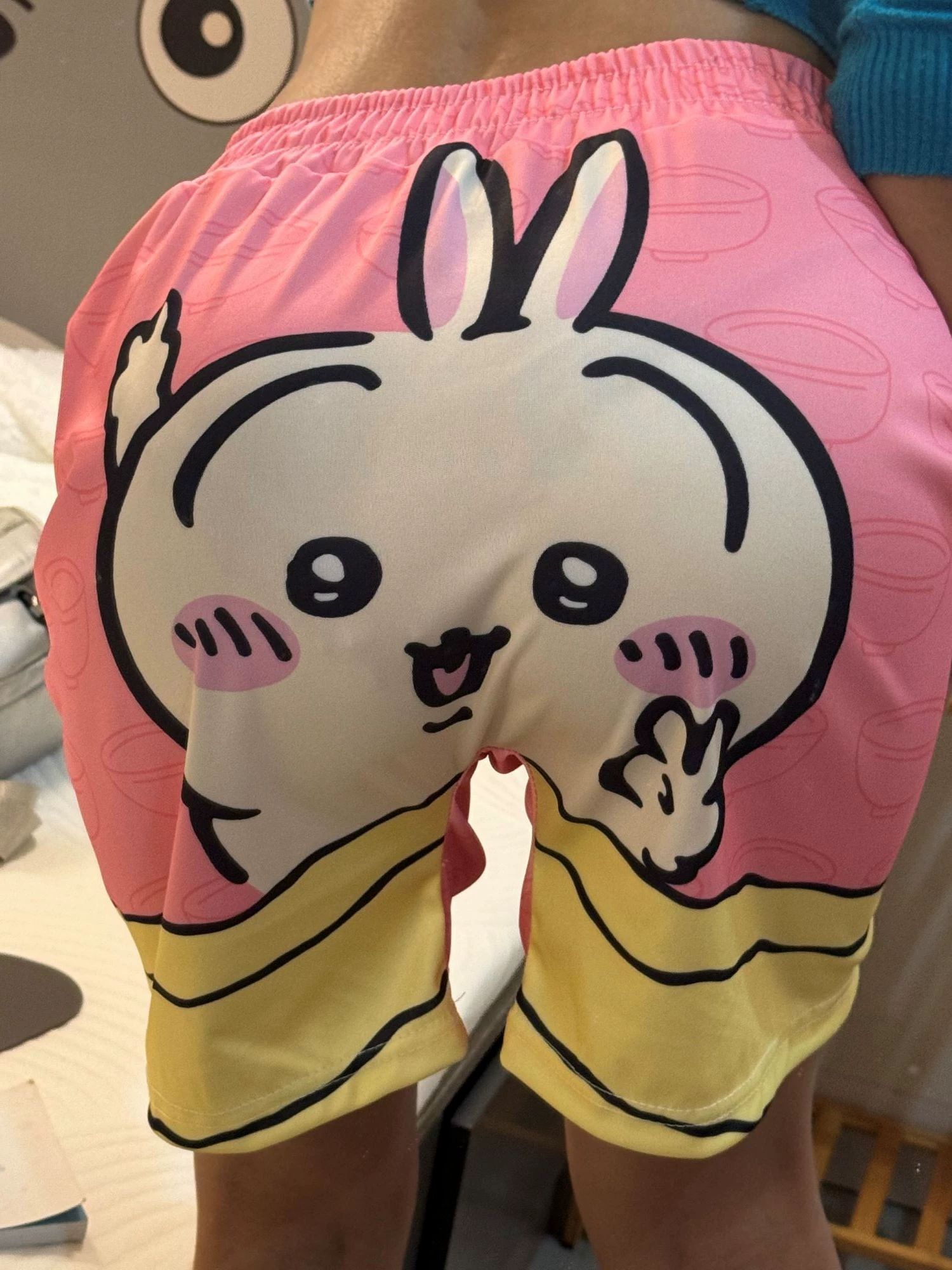 치이카와 반바지 웃긴 우사기 하치와레 여름 커플 집 옷 편안한 만만한 - 상품 이미지