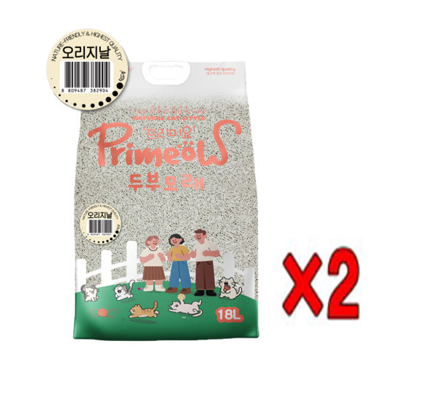프리미요 고양이 두부모래 오리지날 18L 6.4kg 2개 - 상품 이미지