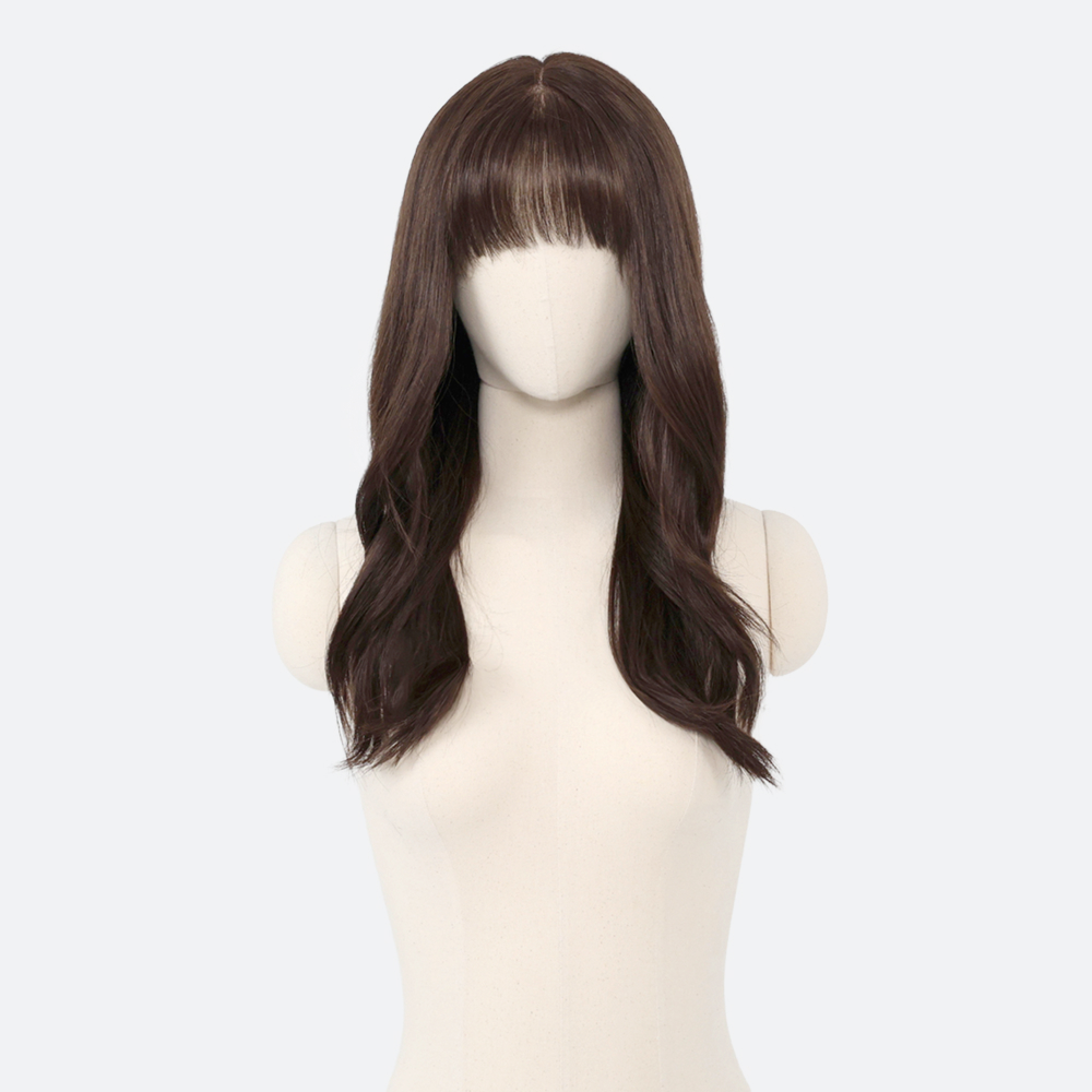 수제통가발 세미롱 블런트펌 웨이브 볼륨 여자가발 웬디 이미지 8