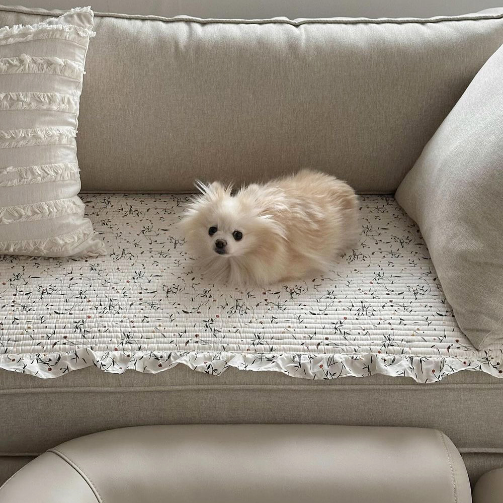 어느날오후 쇼파패드 소파 매트 덮개 방석 토퍼 오렌지 플라워, 4인용