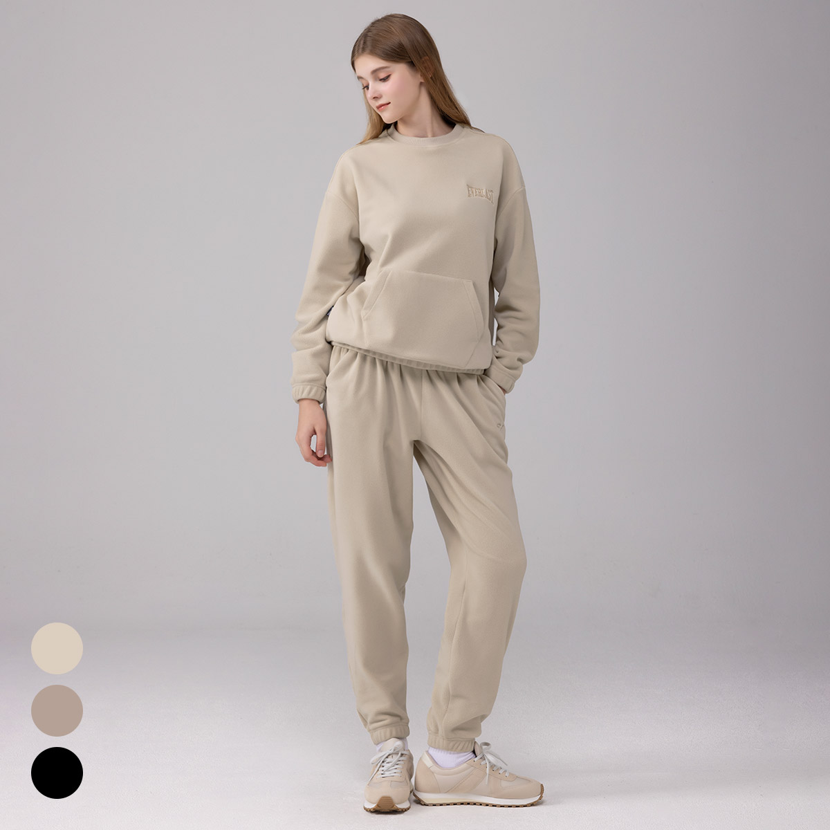 에버라스트 여성 플리스 트레이닝 세트 운동복 져지 제품 이미지