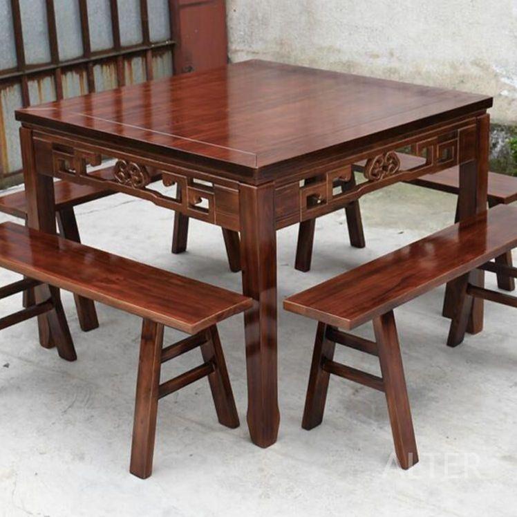 사각형 테이블 중식당 간이 중국집 식당 탁자 매장 식탁 B 100x100x80cm - 상세 이미지 3