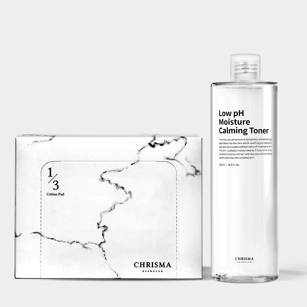 [BEST 조합] 약산성 수분 진정 토너 500ml + 1/3 화장솜 160매 1개입 - 상품 이미지