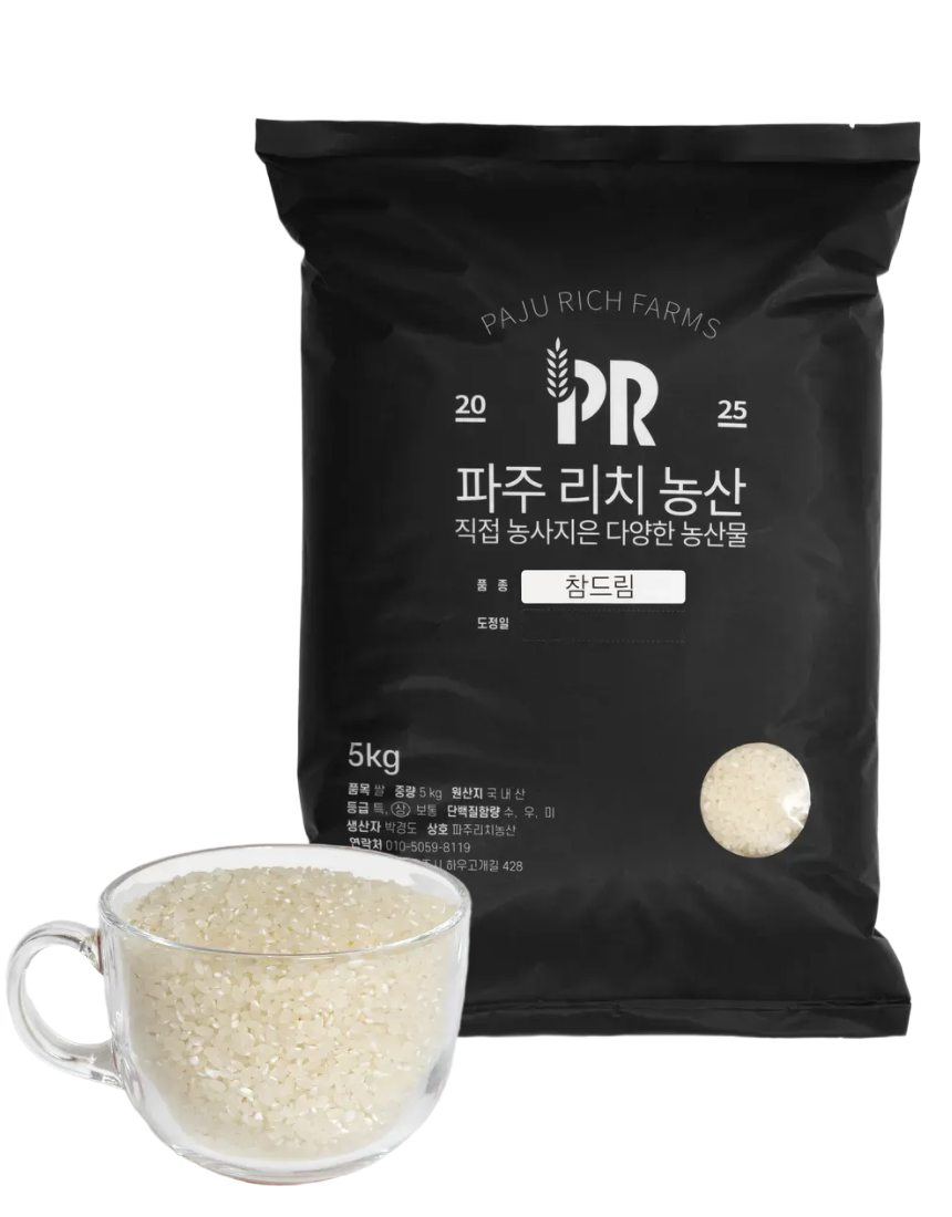 참드림 쌀 백미 경기미 파주 25년 수확 햅쌀 맛있는 단일미 5kg, 1개 - 상품 이미지
