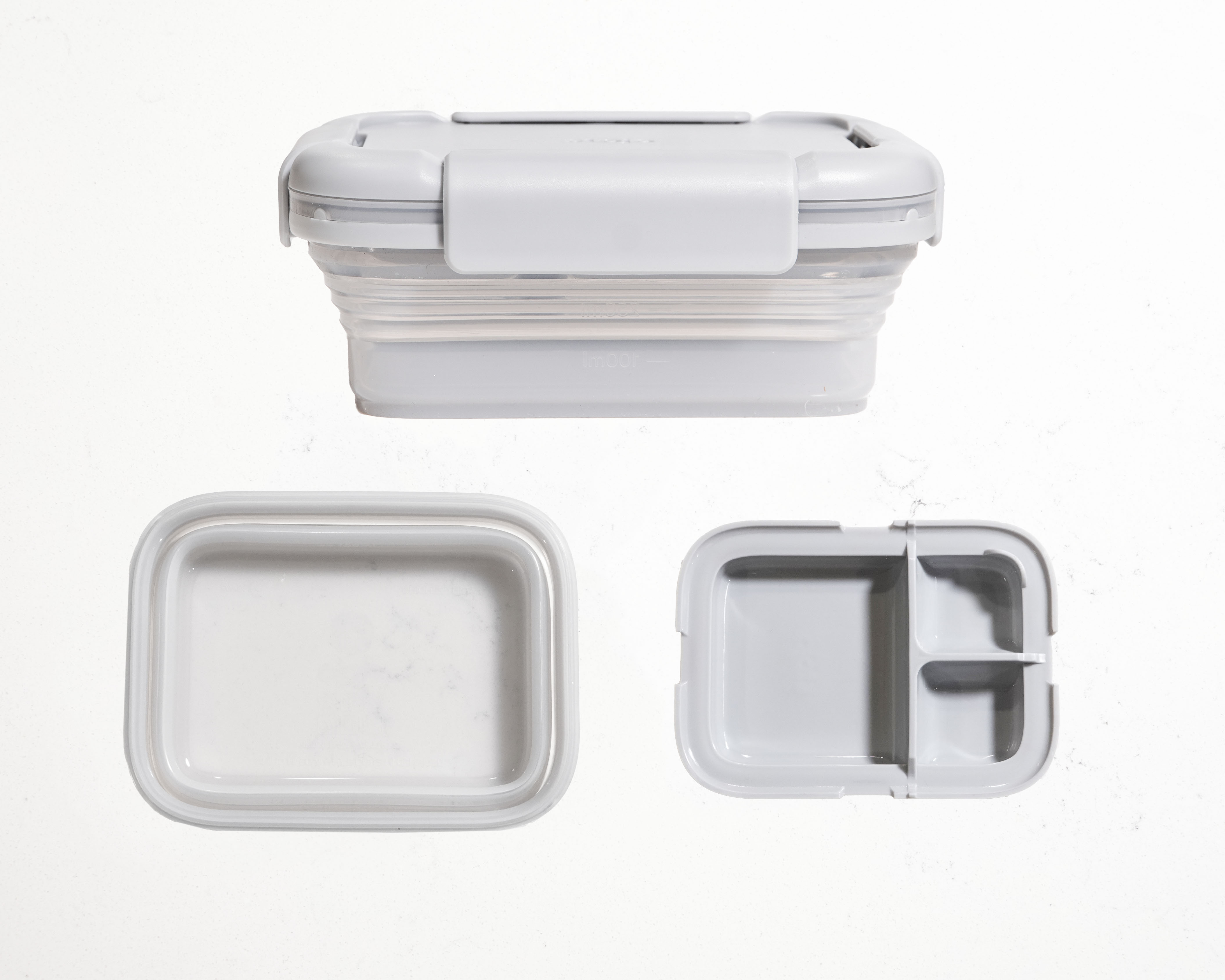 스토조 접이식 실리콘 런치박스 도시락통 밀폐용기 650ml, 유칼립투스 이미지 6
