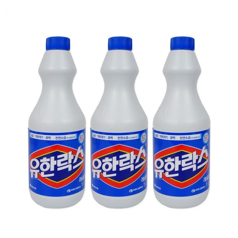 유한락스 1L레귤러-3개 살균 표백제 찌든때 묵은때 화장실청소 곰팡이 - 상품 이미지