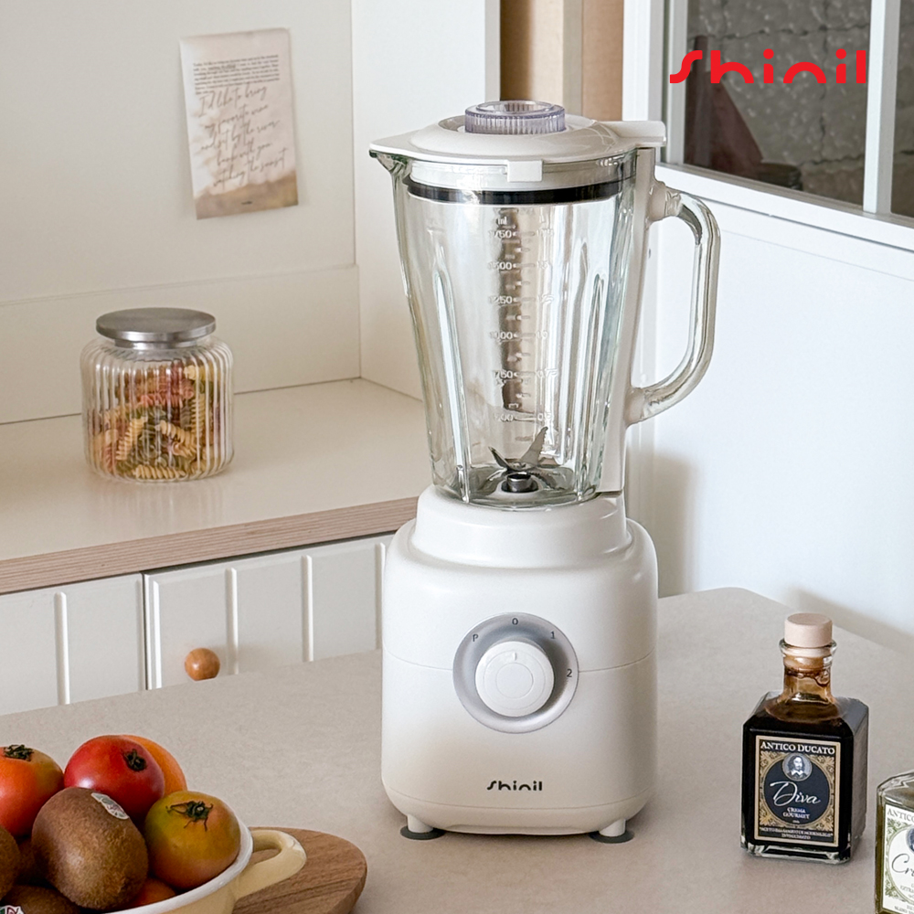 [26년형] 신일 믹서기 소형 미니 블렌더 유리 가정용 과일 주스 이유식 8중칼날