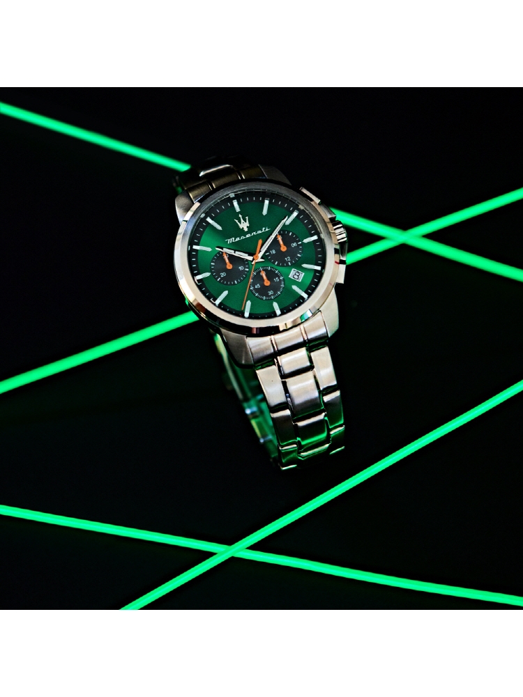 [Italian Design] 마세라티 남자 SUCCESSO 메탈 클래식 손목 패션 방수 야광시계 그린