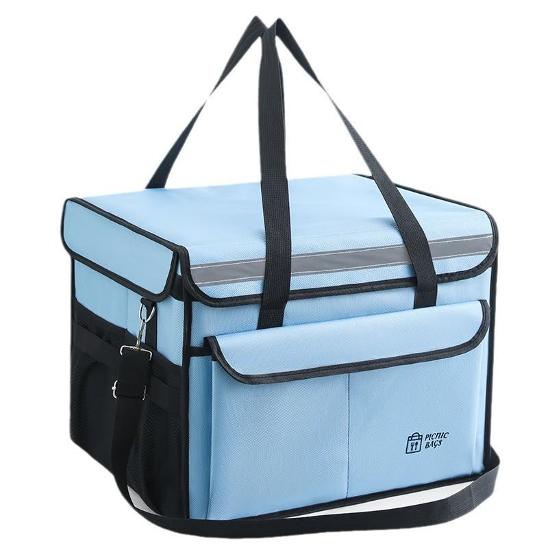 대형 배달 보온보냉 가방 야외 피크닉 차량용 수납 박스 45L 블루 43x35x33 - 상세 이미지 5