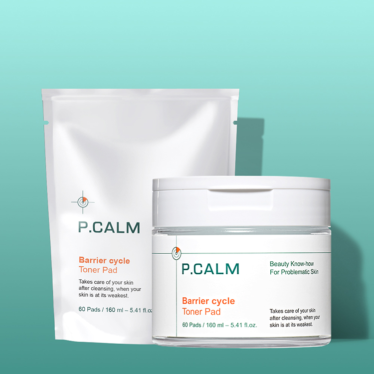 [+진정팩1매증정/화해1위집착패드리필기획] 피캄 베리어사이클 토너패드 본품 60매 + 리필팩 60매 / 피지 모공 트러블케어 비건패드 각질 진정 블랙헤드 제품 이미지