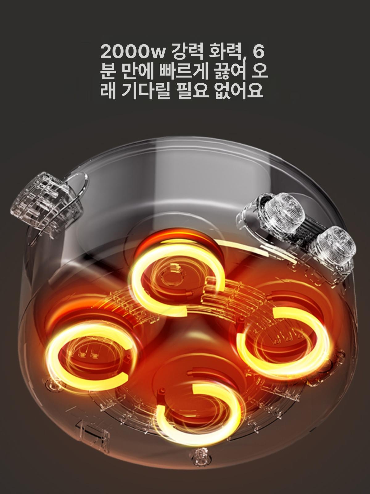 가정용 멀티쿠커 분리형 4구 훠거 전골 샤브샤브 전기 냄비 - 상세 이미지 3