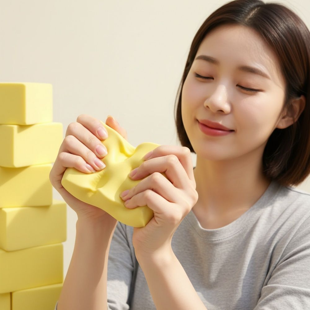 슬로우 치즈 버터 말랑이 2.0 타바 스퀴시 실링니도 검드롭 마시멜로우 스트레스볼 슬라임 촉감놀이 스트레스 완화 해소 폭신 쫀득 찐득볼 - 상세 이미지 4