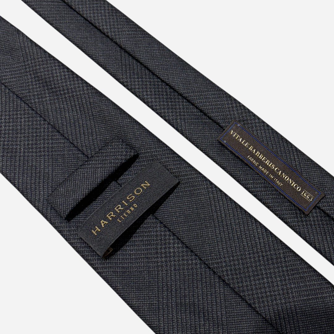 [해리슨테일러] 이태리 V.B.C CANONICO 까노니코 핸드메이드 제작 넥타이 (charcoal houndtooth check) - 상세 이미지 5