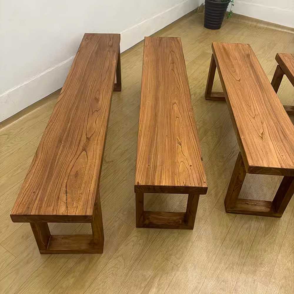 야외용 원목 벤치 내추럴 디자인 정원용 의자 통나무 80x30x45cm - 상세 이미지 2