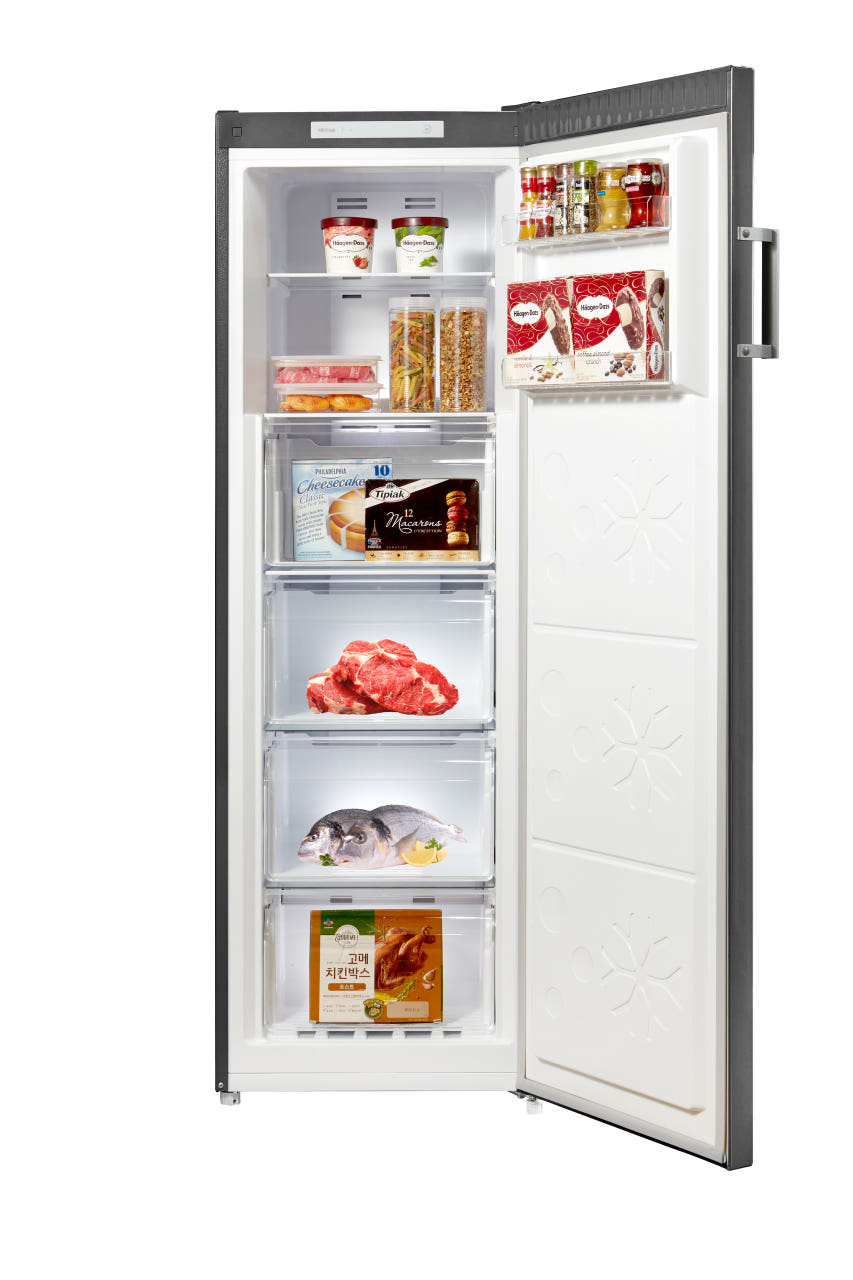 캐리어 스탠드 냉동고 206L 실버메탈 CFTN206MSM