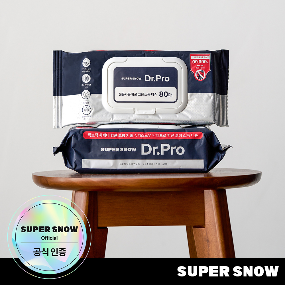 살균 소독 세정 곰팡이 억제 제거 슈퍼스노우 닥터 프로(Dr. Pro) 와입스 80매, 1개 - 상품 이미지