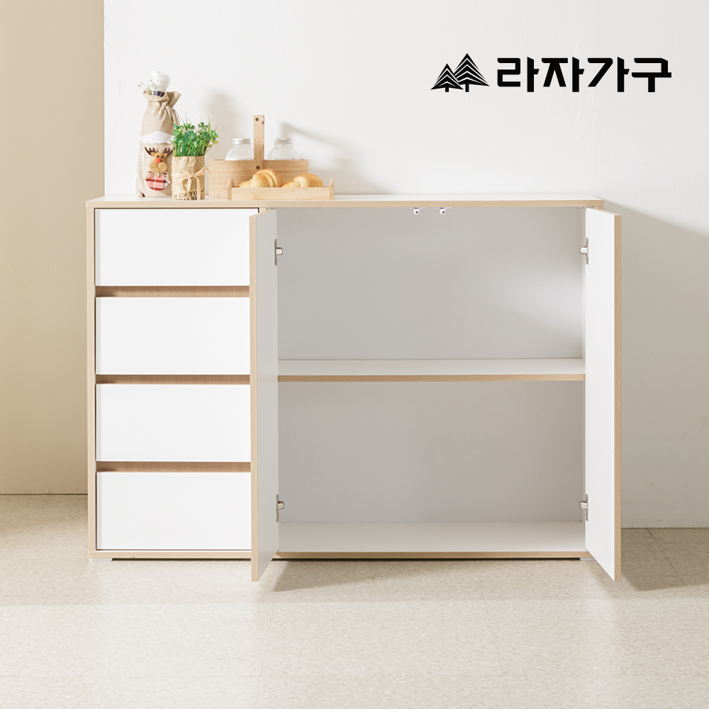 라자가구 모아 E0 모듈 거실 침실 다용도 4단 서랍 수납장 1200 - 상세 이미지 5