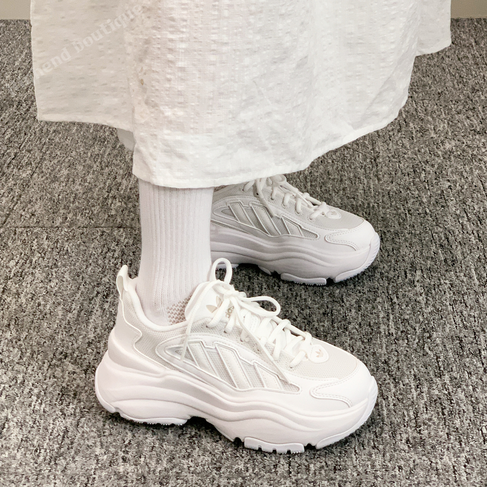 아디다스 오즈가이아 여성 키높이 굽높은 어글리슈즈 운동화 화이트, 230